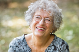 A senior smiling